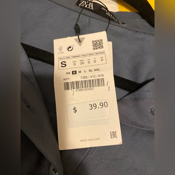 Zara collared button up crop top - Picture 4 of 9